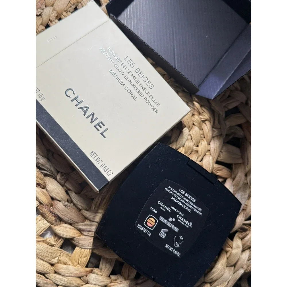 CHANEL LES BEIGES Glow Sun Kiss Powder Bronzer Blush Highlighter MEDIUM CORAL